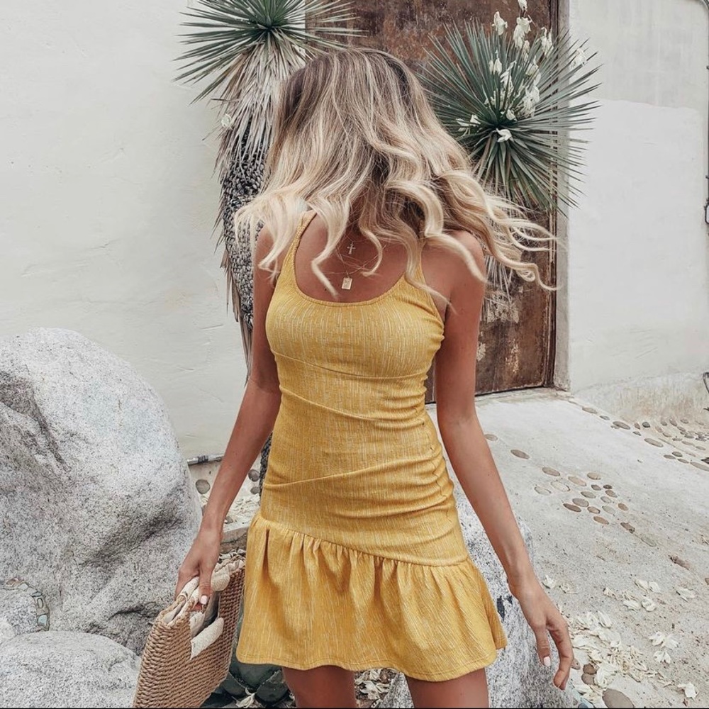BCBGeneration Yellow Cocktail Mini Dress